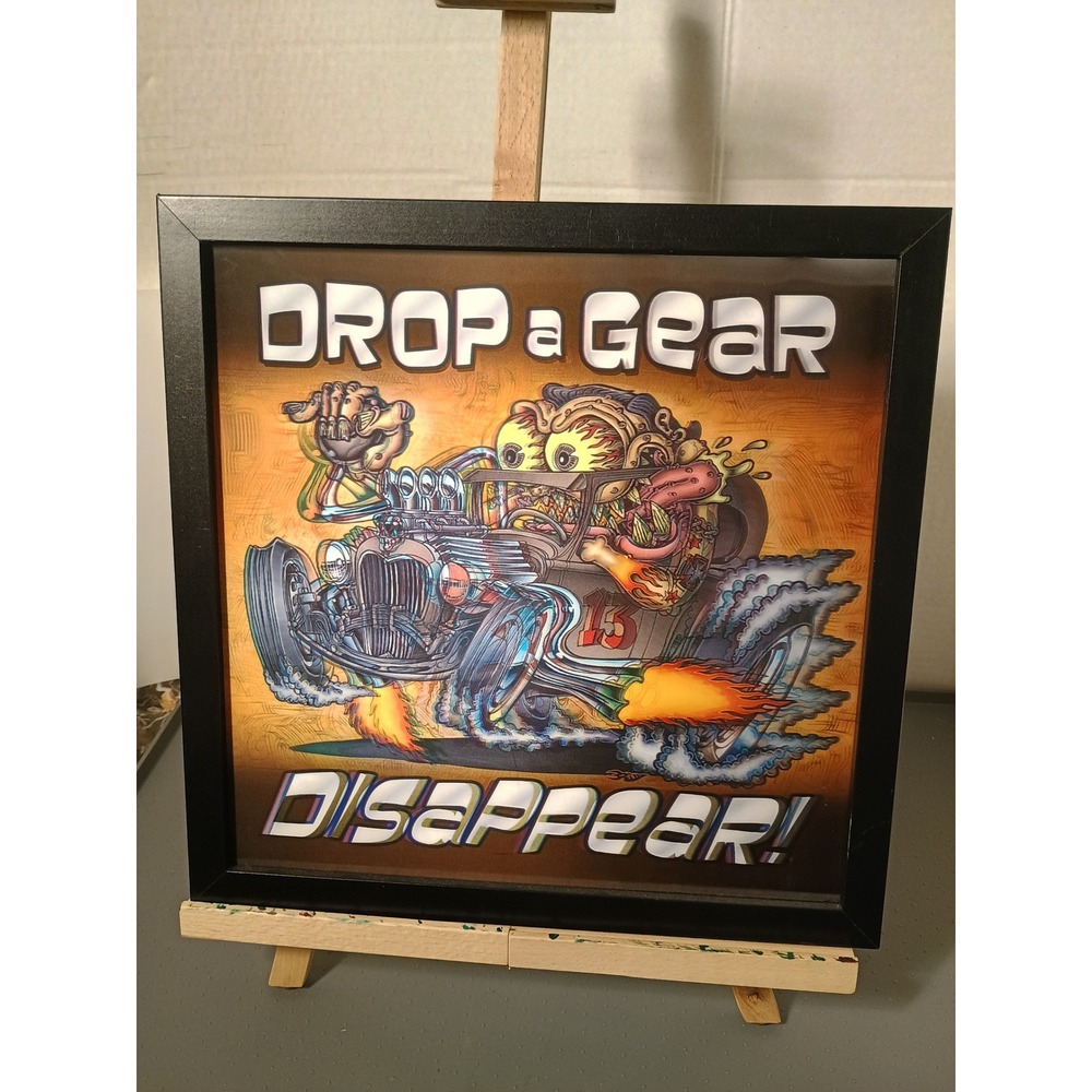 Open Road Brands Framed 3D Art Unisex 13x13 Multi Excellent Hot Rod Monster Car